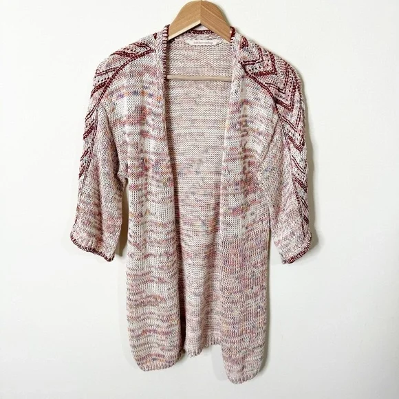 Soft Surroundings Multicolor Knit Embroidered Ochoa Open Cardigan Medium Petite - Picture 2 of 7